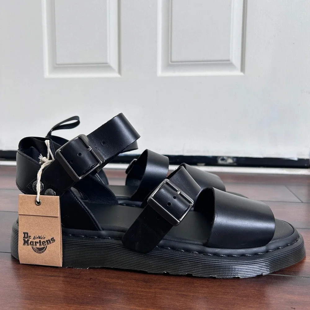 NWT Dr. Martens GRYPHON Brando Leather Gladiator Sandals Men's 13 Minimalist